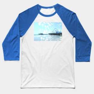 Turquoise Spiderweb Pier Baseball T-Shirt